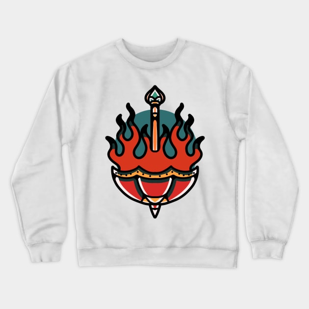 burning umbrella Crewneck Sweatshirt by donipacoceng